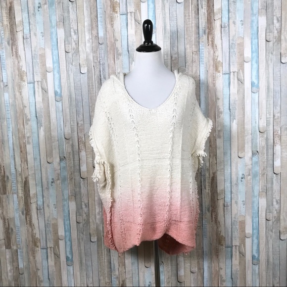 Anthropologie M L Fringed Beachside Hoodie Poncho - Picture 2 of 8